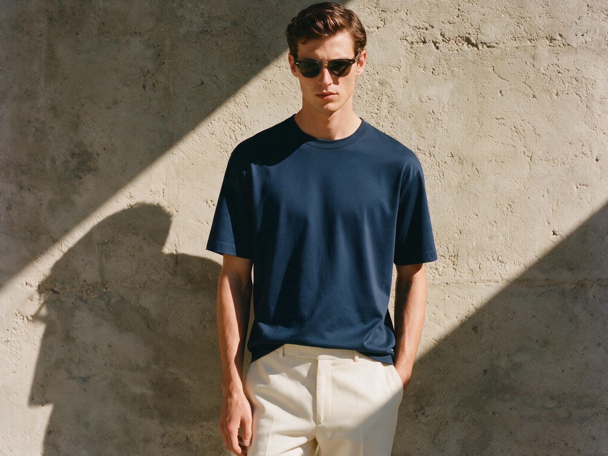The Crewneck Tee in white, Egyptian cotton